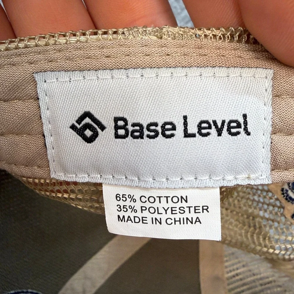 Base Level Lake Tahoe Trucker Hat Olive Green Tan Mesh Back Adjustable Cap